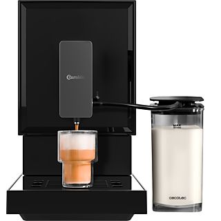 Cafetera superautomática - Cecotec Cremmaet Latte, 19 bar, 1470 W, Thermoblock, Plug&Play, 5 niveles, Autolimpieza, Tanque de leche, Negro