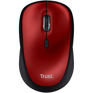 Ratón inalámbrico - Trust Yvi+, RF Wireless, 1600 dpi, 83% de plástico reciclado, Rojo