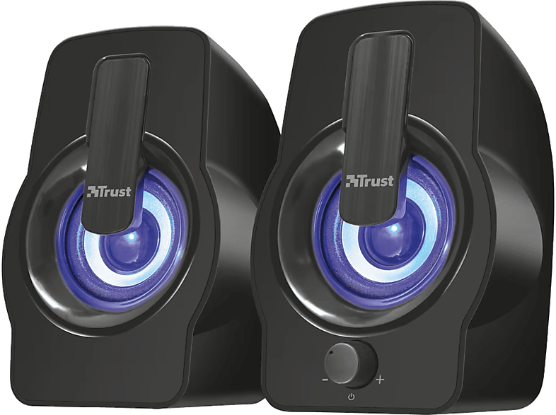 Altavoces para PC - Trust Gemi 2.0 RGB, Luces LED colores, 12 W, USB, Negro