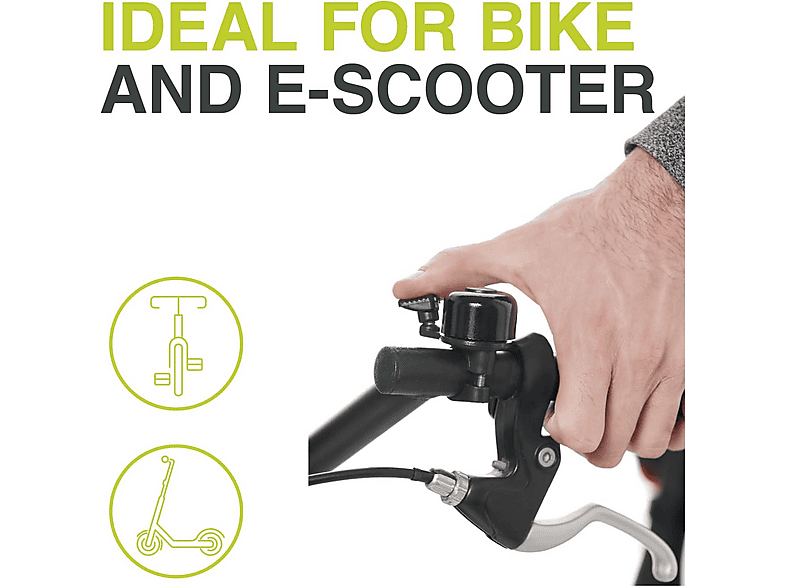 Newrban Klingel für Fahrräder und Scooter, Schwarz; ‎Klingel — Foto 4 von 4