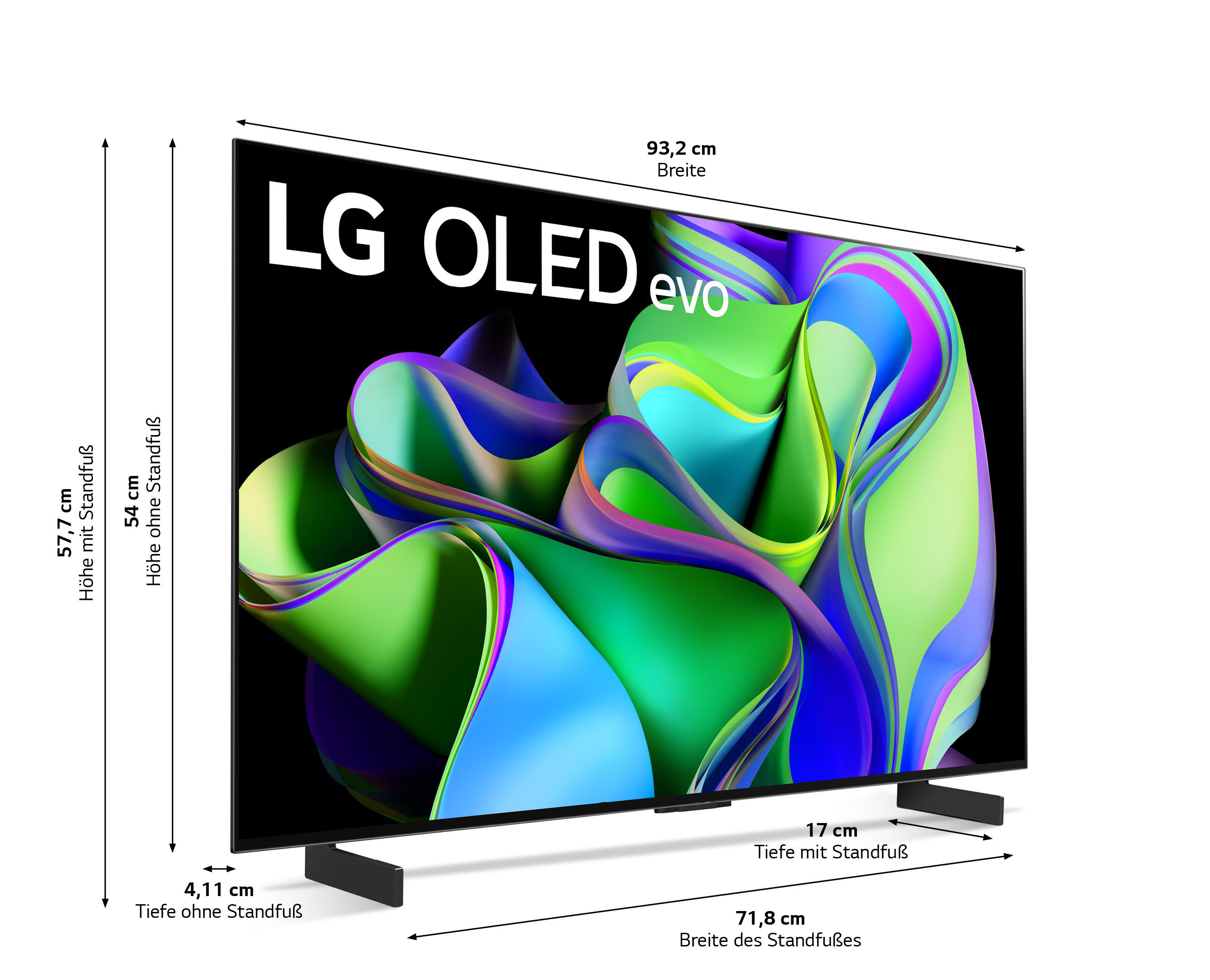 LG OLED42C37LA OLED evo TV (Flat, 42 Zoll / 106 cm, UHD 4K, SMART TV, webOS 23 mit LG ThinQ)