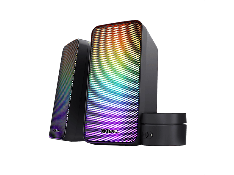 Altavoces para PC - Trust GXT 611 WEZZ, 12 W, Alámbrica, Iluminación RGB, Negro