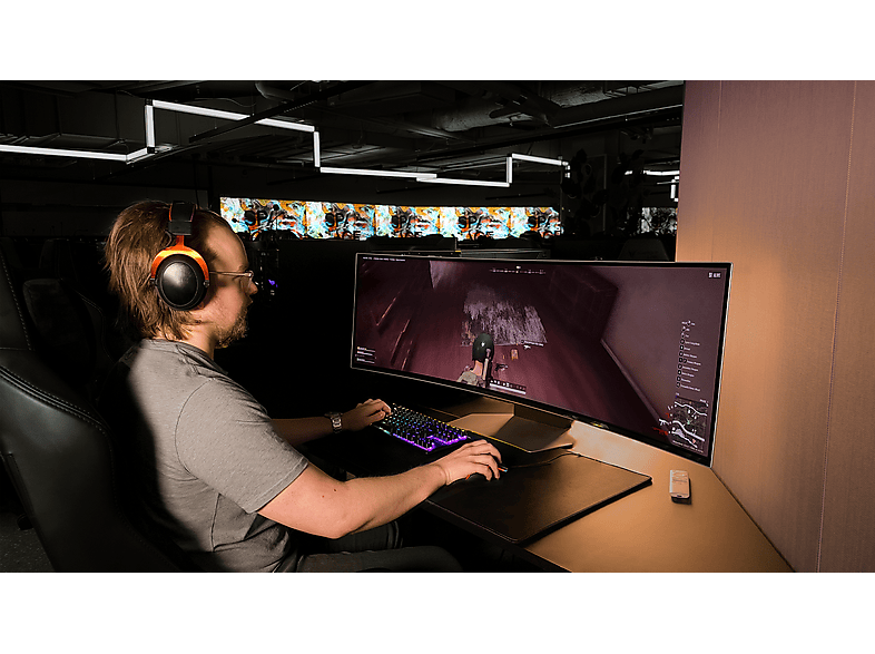 SAMSUNG Odyssey G9 S49CG954SU 49 Zoll Curved Gaming Monitor, DQHD, 0,03 ms Reaktionszeit, 250 cd/m², 240 Hz, Silber — Foto 4 von 5
