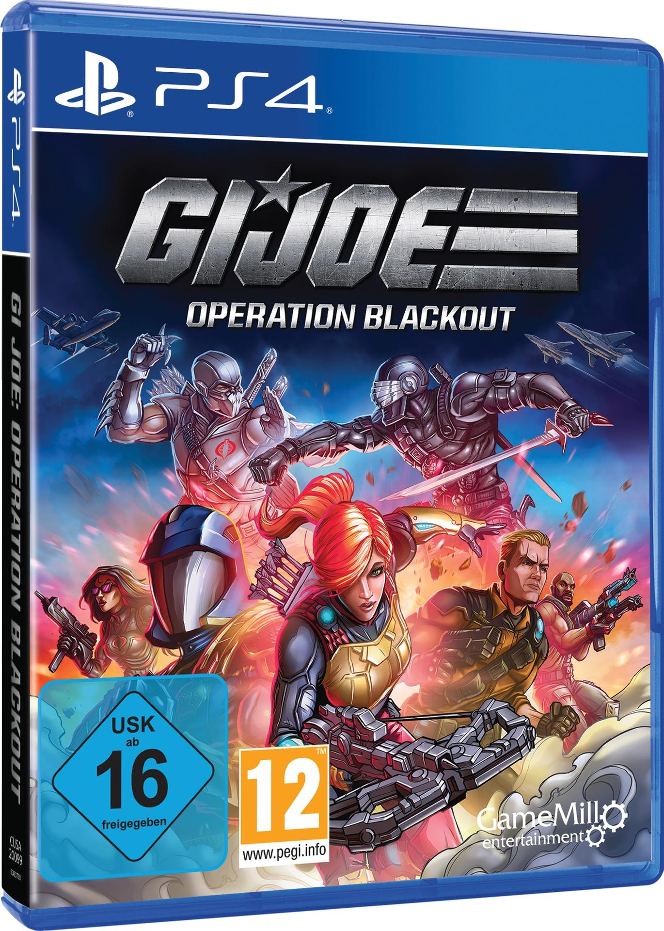 Eine PS4-Spielbox mit mehreren Charakteren auf dem Cover. Der Titel lautet 'GI JOE'.