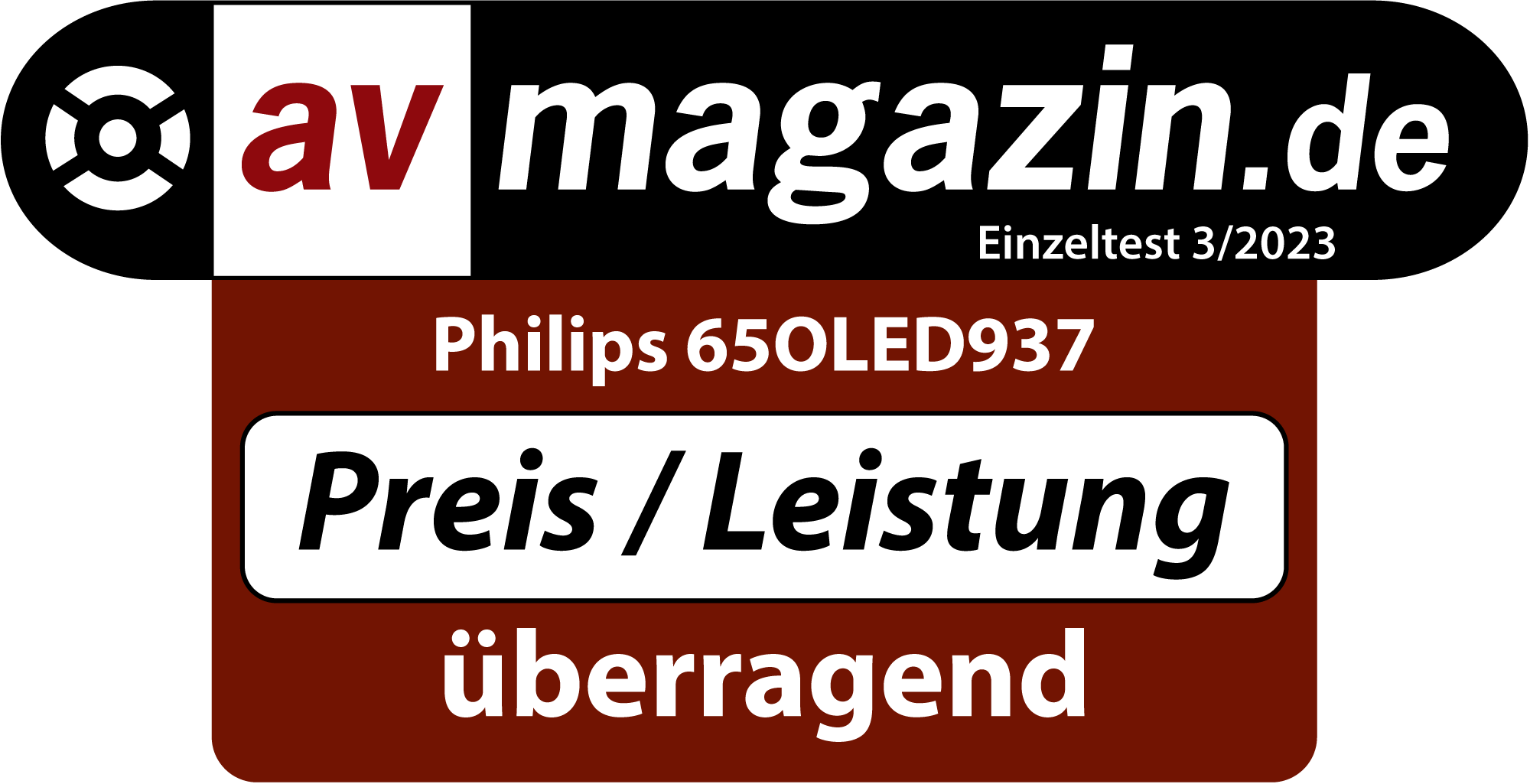 av magazin.de, Philips 65OLED937, Preis/Leistung: überragend, Einzeltest 3/2023.