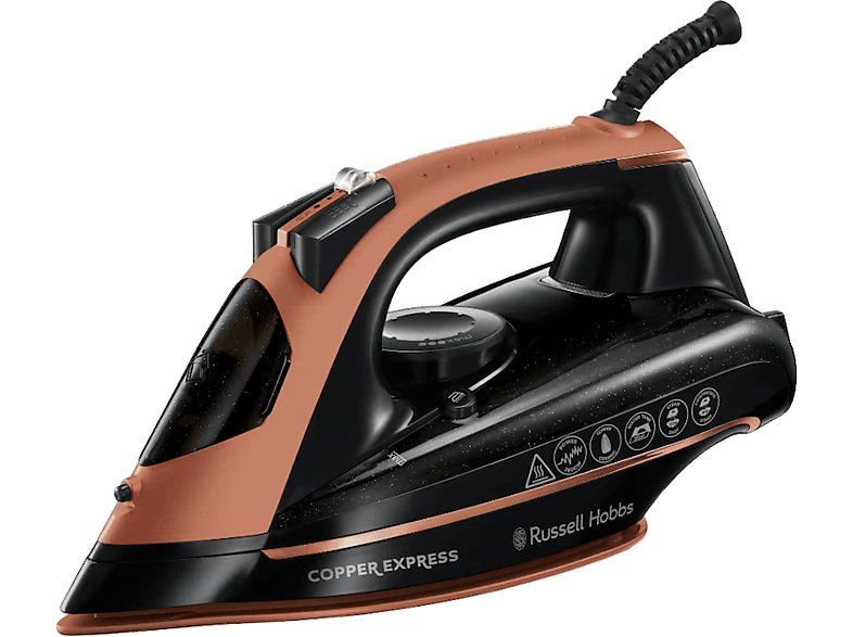 Plancha de vapor - Russell Hobbs Copper Express, 150 g/min, 0.32 l, Antical, Antigoteo, Marrón