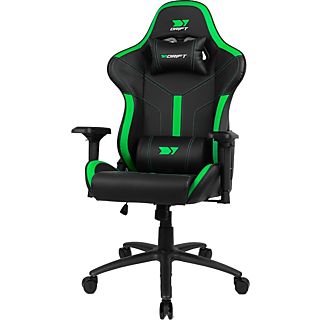 Silla gaming - Drift DR350, Polipiel, Reposabrazos 4D, Ruedas silenciosas, Inclinación, Verde