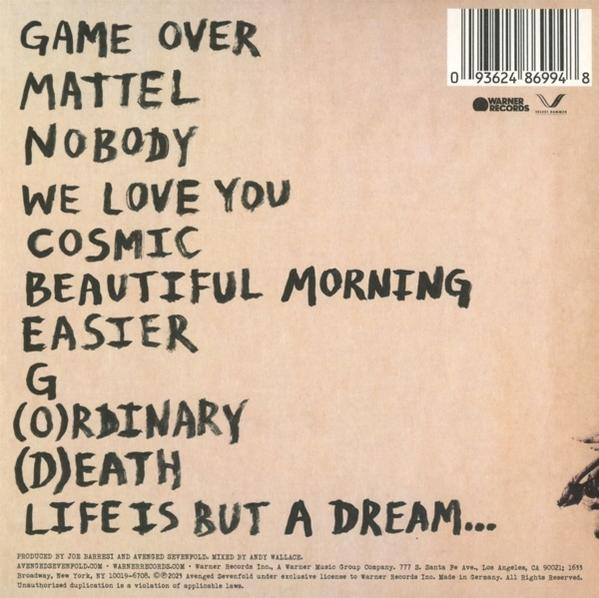 Rückseite eines Albums mit Songtiteln und Credits. Warner Records Logo oben rechts.