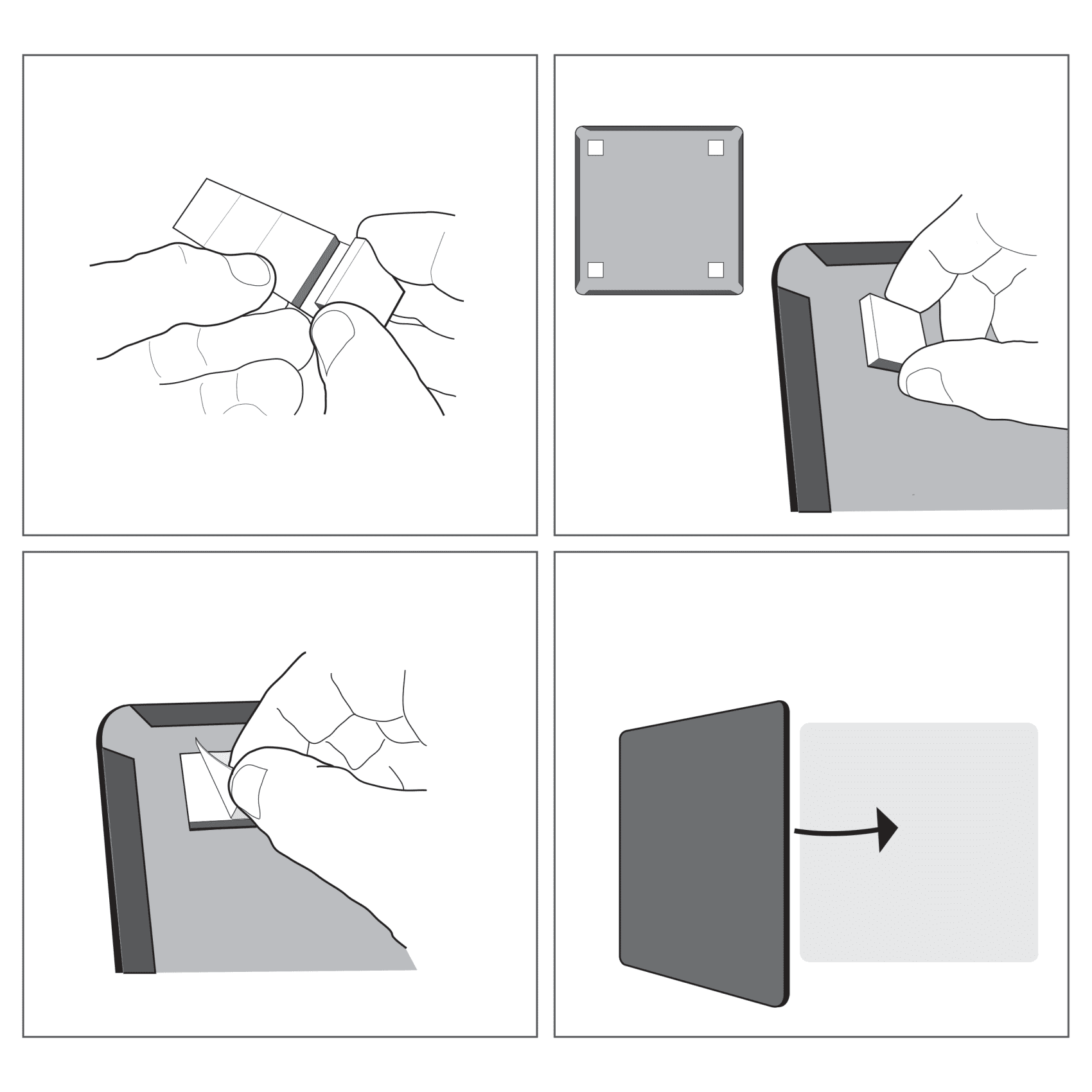 Diagramm a képernyővédő felhelyezéséről.