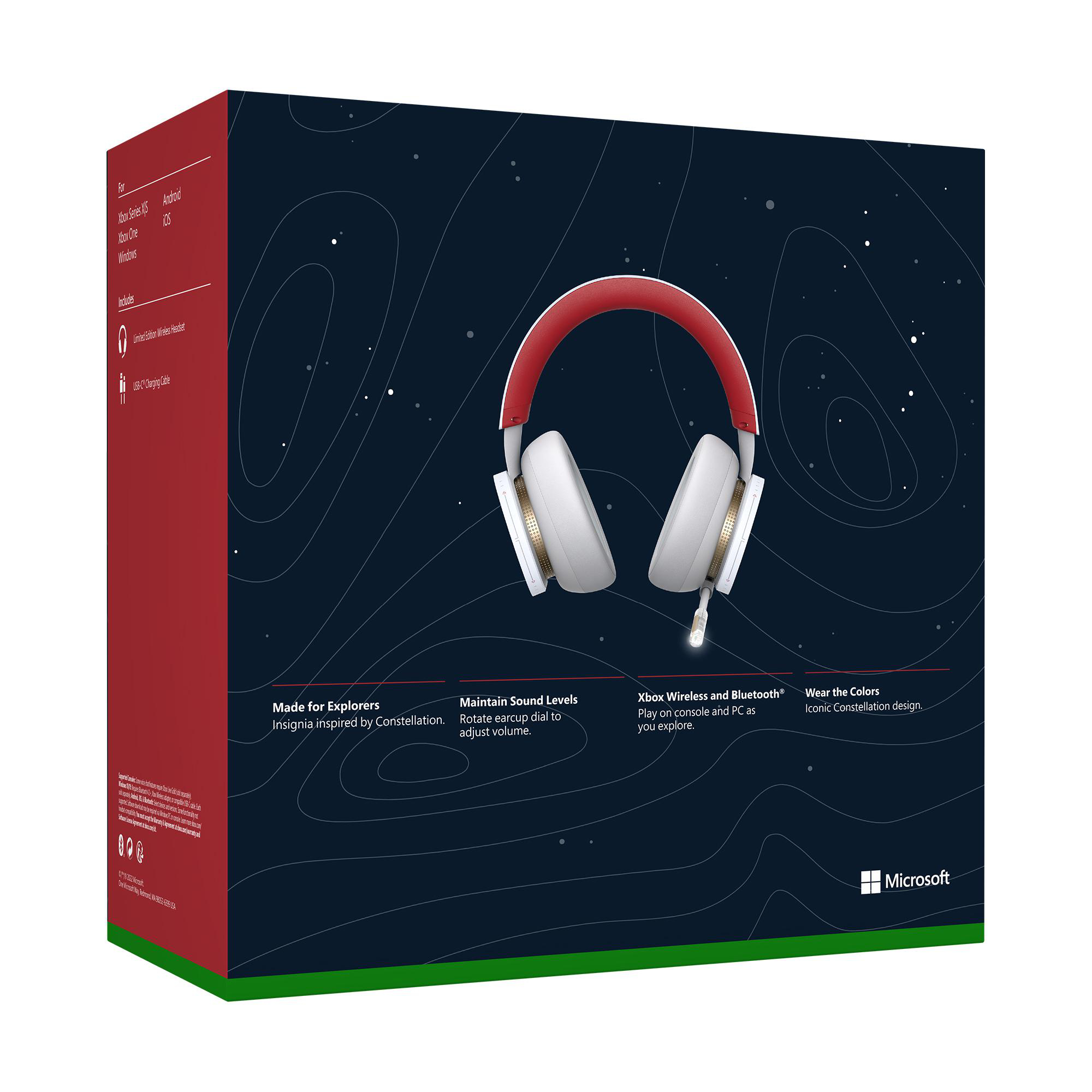 MICROSOFT Xbox Wireless Starfield, Over-ear Gaming Headset Bluetooth Weiß/Rot