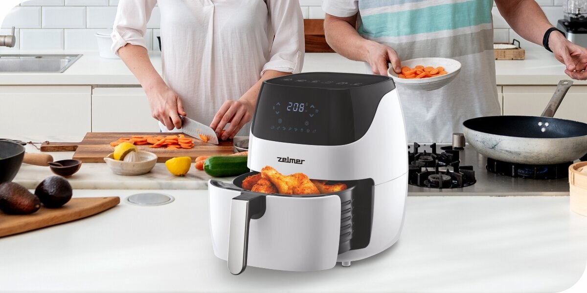 Frytkownica beztłuszczowa Air fryer ZELMER ZAF5501W Biało-czarny