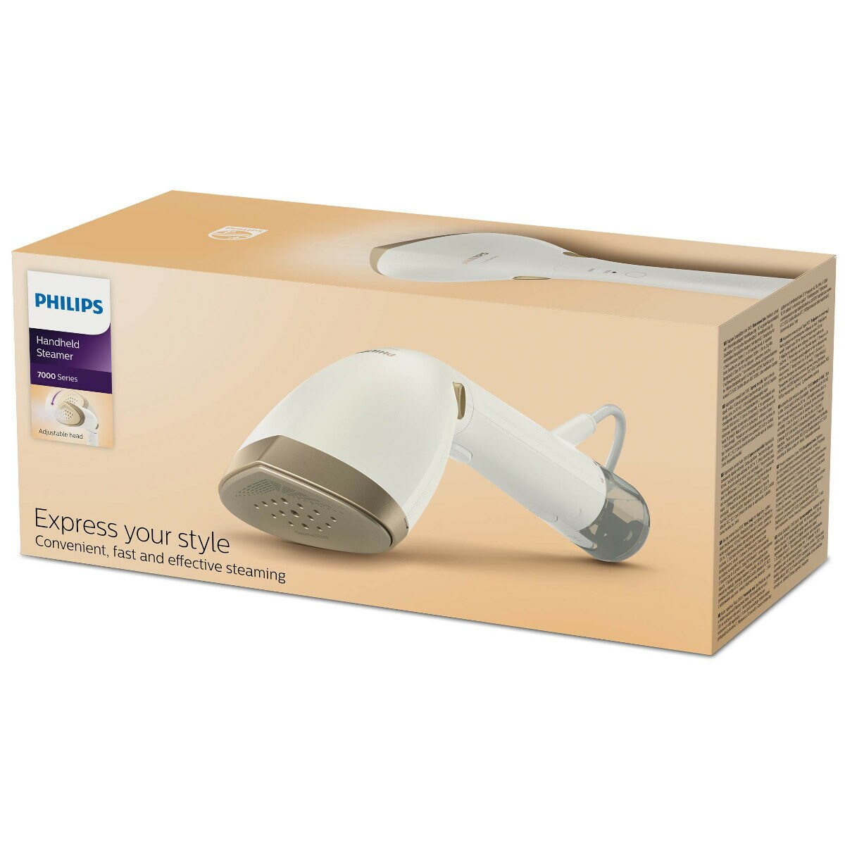 Parownica ręczna Philips w pudełku z napisem 'Express your style'.