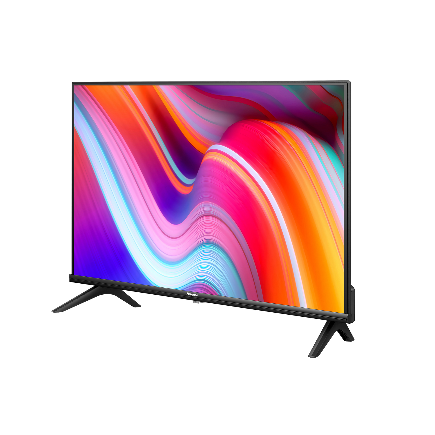 Televisie met kleurrijke abstracte vormen.
