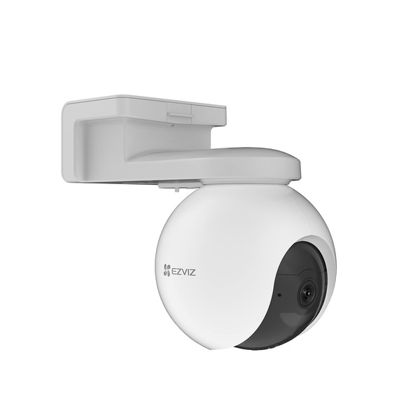 A white EZVIZ security camera.