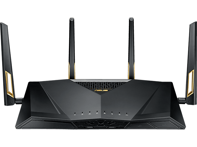 Router WiFi - ASUS RT-AX88U Pro, Doble banda, ‎6 Gbit/s, MU-MIMO, 6, 4 antenas, Negro