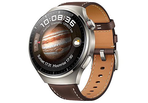 Smartwatch HUAWEI Watch 4 Pro Classic LTE 48mm Smartwatch, Titanlegierung  Gehäuse, Leder Armband, Dunkel Braun | MediaMarkt