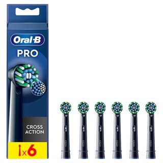 Recambio para cepillo dental - Oral-B Pro CrossAction, Cabezales De Recambio, 6 Unidades, Negro