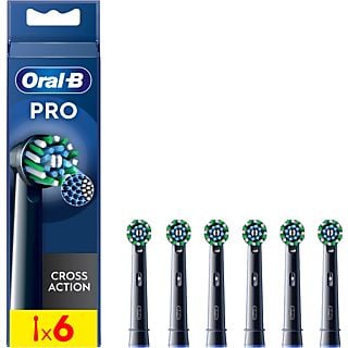 Recambio para cepillo dental - Oral-B Pro CrossAction, Cabezales De Recambio, 6 Unidades, Negro