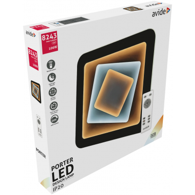 Egy doboz LED lámpával, fehér háttérrel és fekete árnyékkal.
