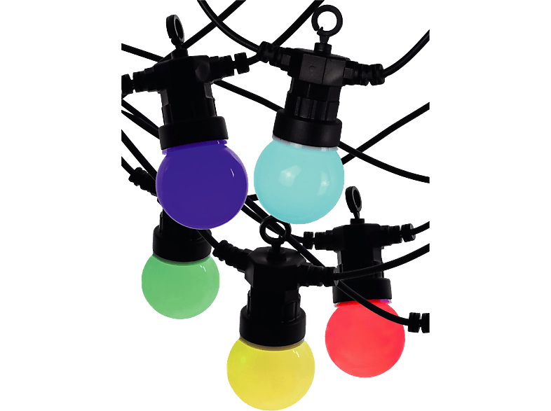 AVIDE String kültéri füzér, RGB, 5 W, méter, sorolható, távirányítóval (AOS10LE40LR-RGB)