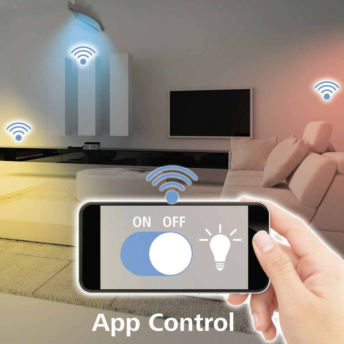 Biały wentylator stojący na białym tle, widok z tyłu.