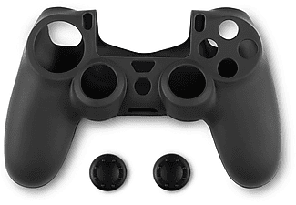 SPARTAN GEAR szilikon tok + hüvelykujj csúszásgátló PlayStation 4 kontrollerhez, fekete