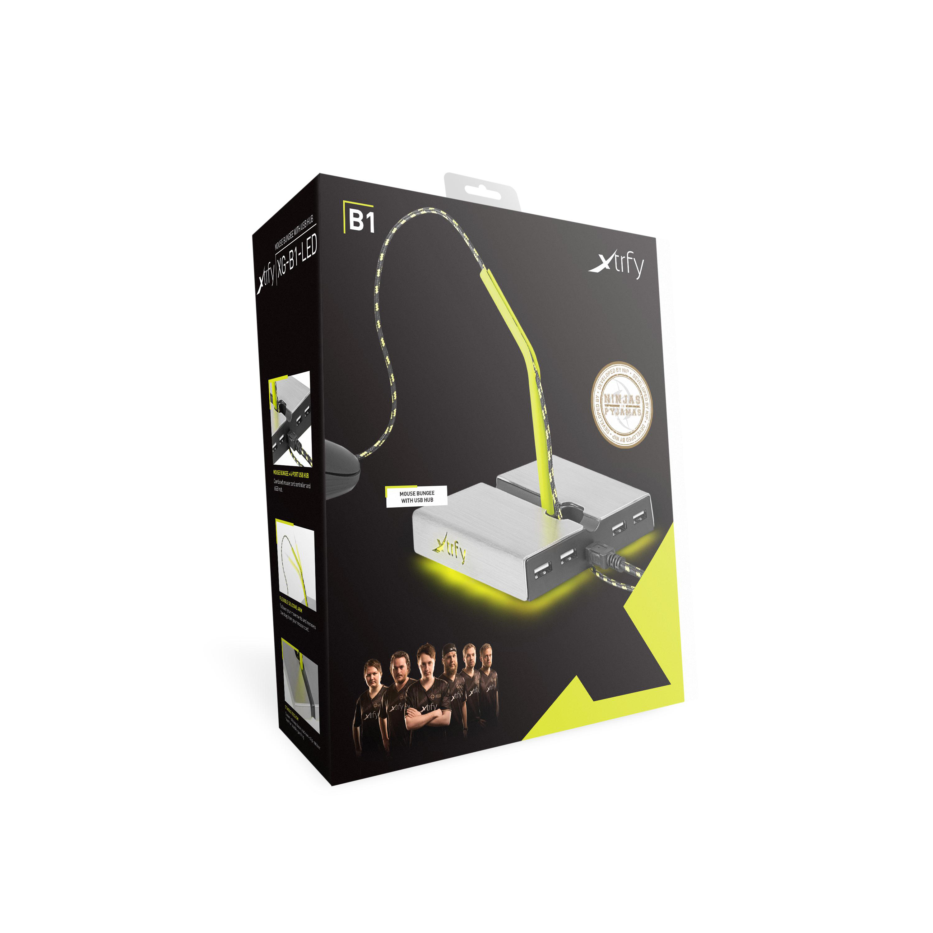 CHERRY XTRFY B1, Silber / Gelb Bungee, Mouse