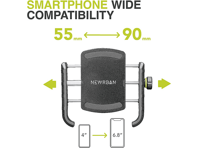 Newrban newMHolderAluMINK Smartphone Lenkerhalterung, Schwarz — Foto 5 von 5