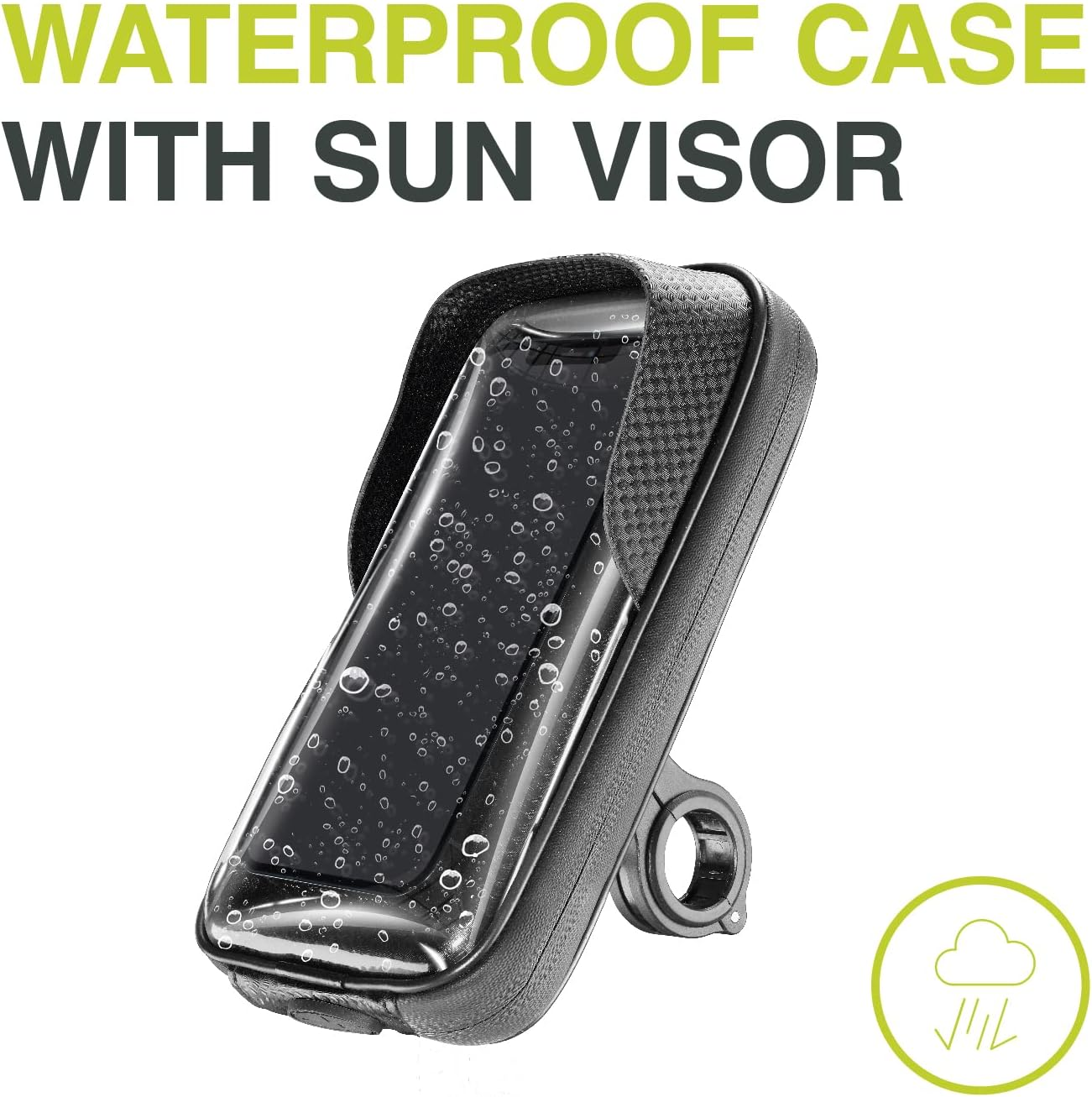 Étui de téléphone étanche avec visière solaire.