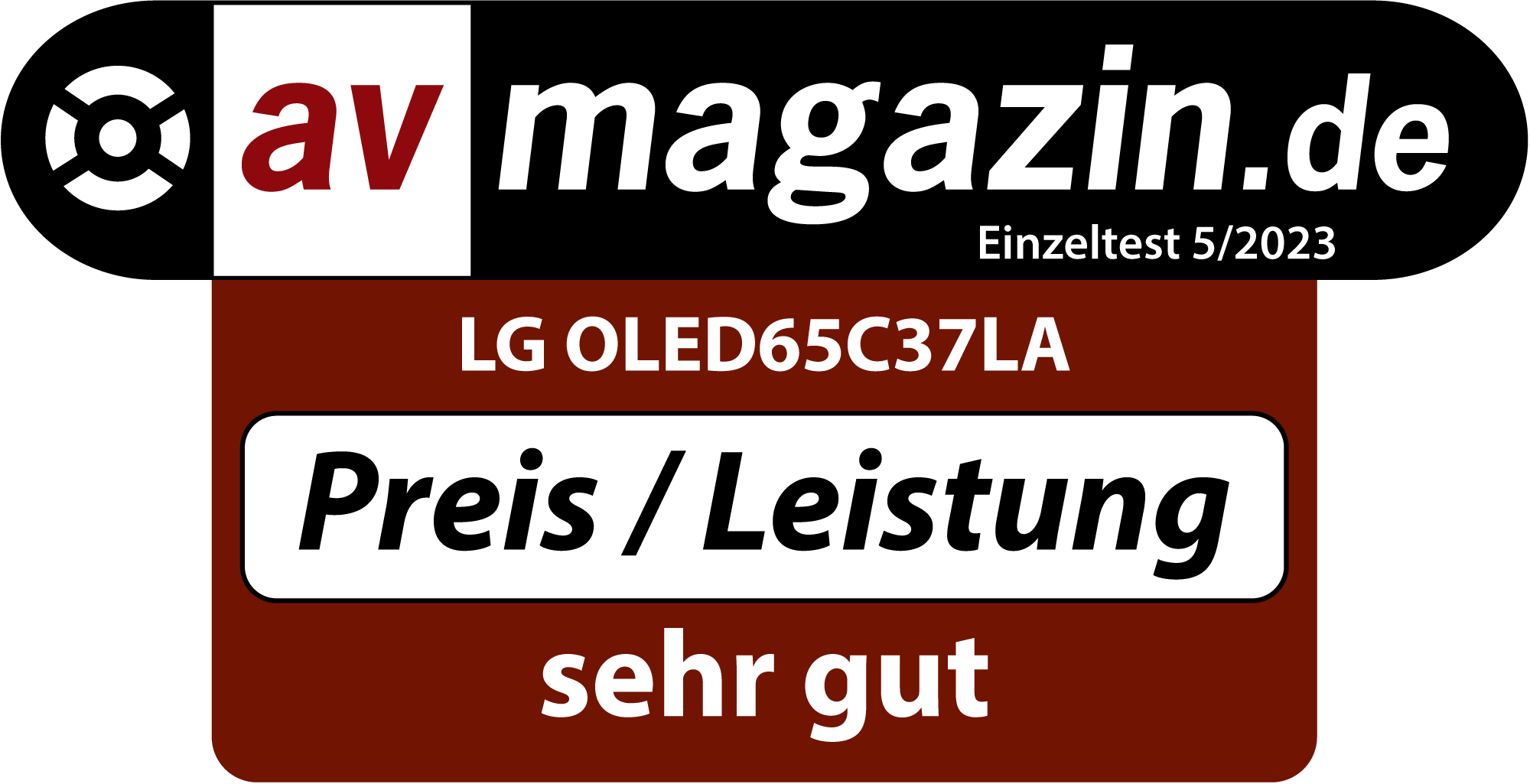 av magazin.de, LG OLED65C37LA, Preis/Leistung: sehr gut, Einzeltest 5/2023.