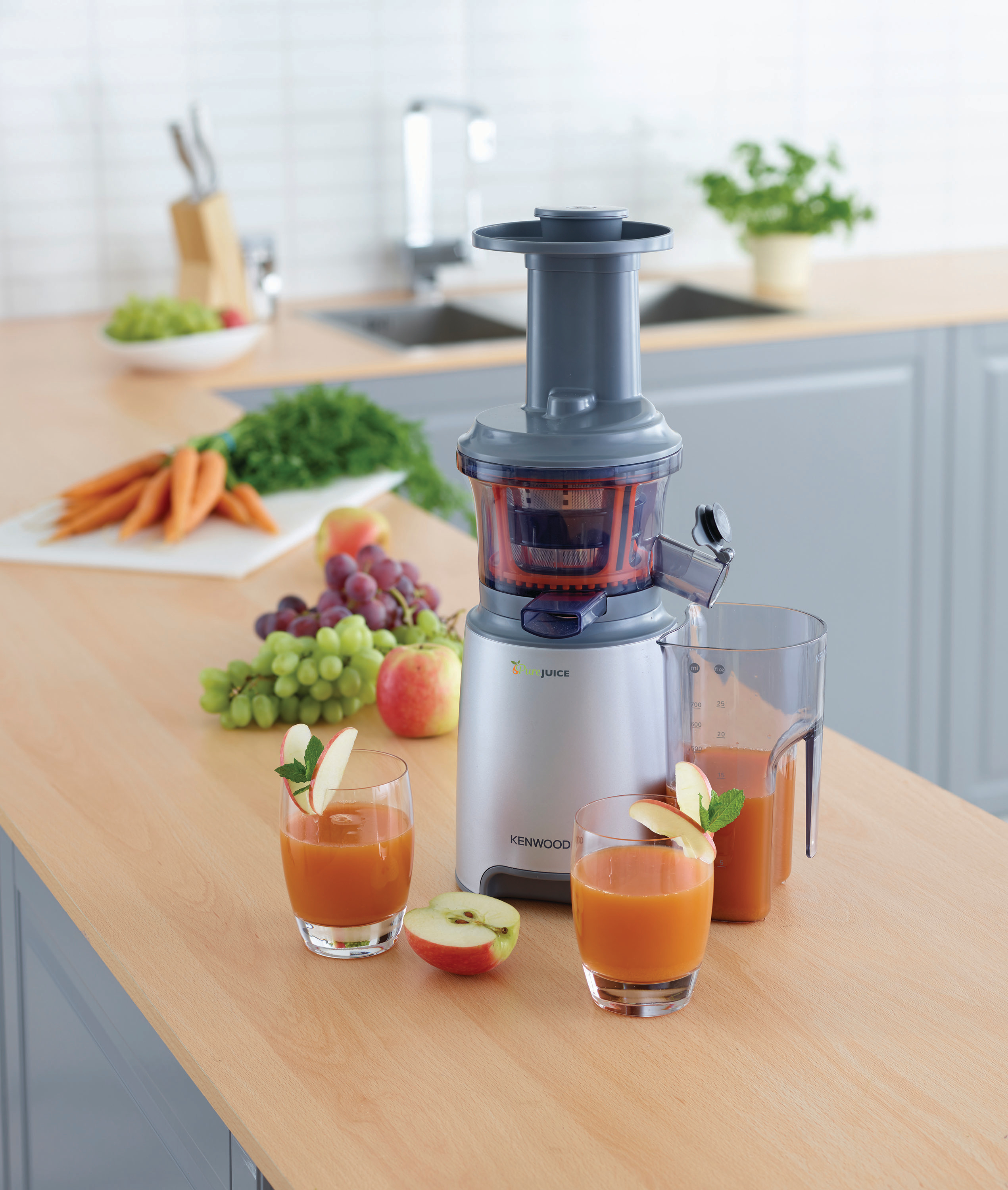 KENWOOD PureJuice JMP 600 SI Slow Juicer 150 Watt, Silber