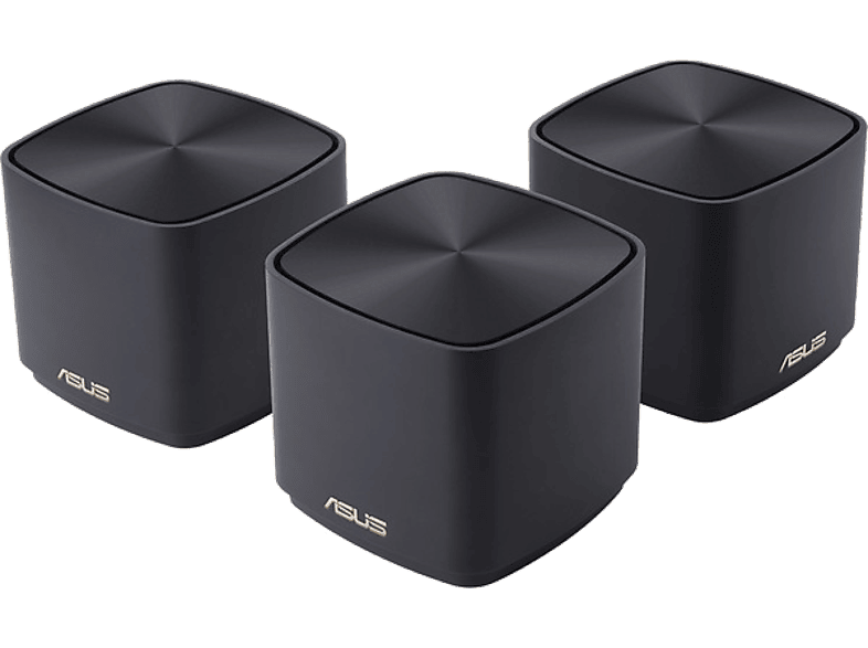 ASUS ZenWiFi XD4 Plus AX1800, 6 (3 Pack), Cobertura hasta 550 m², Seguridad sin Suscripción, Control Parental, VPN, Negro
