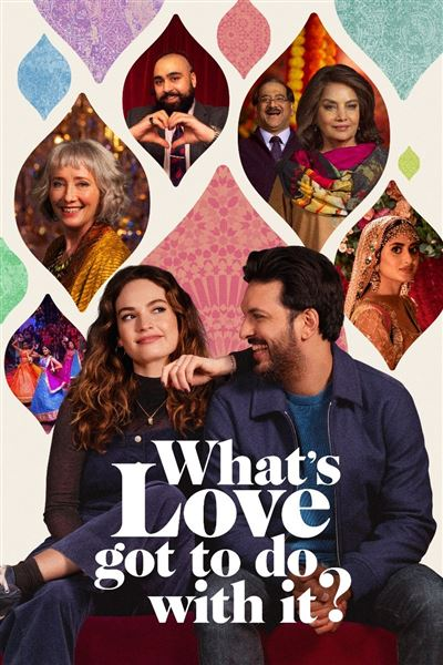 Affiche du film 'Qu'est-ce que l'amour a à voir là-dedans ?'. Avec plusieurs personnes et un titre.