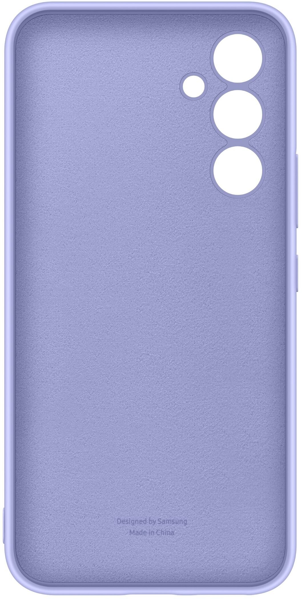 Lawendowe etui na telefon z wycięciami na aparat. Zaprojektowane przez Samsung.