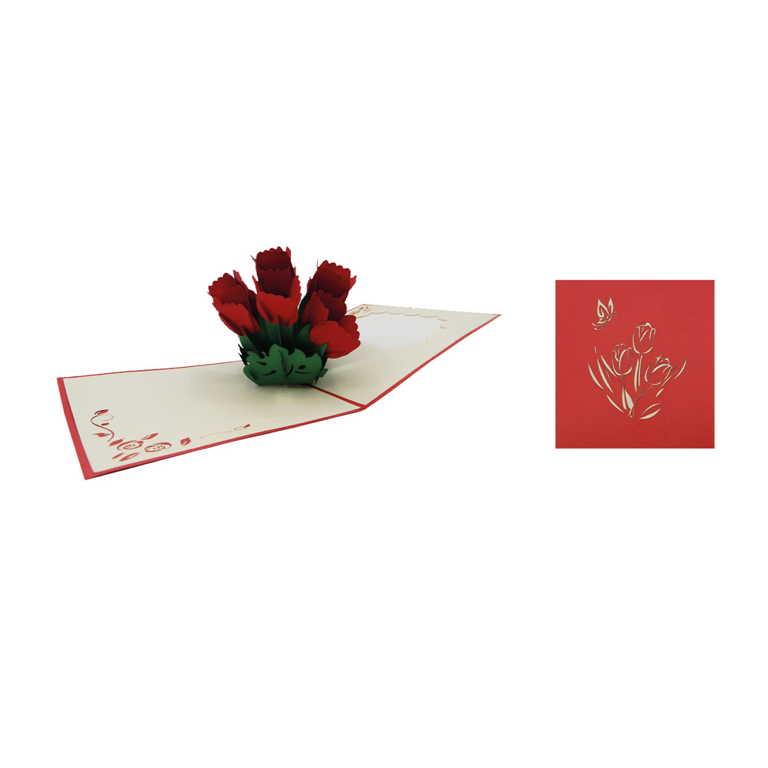 Biglietto Auguri Origami Surprise Mazzo DI Rose