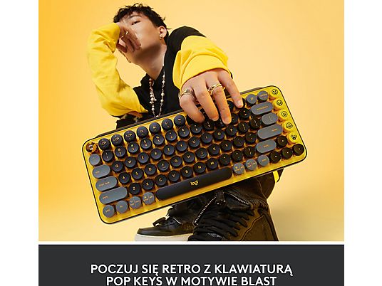 Klawiatura bezprzewodowa LOGITECH Pop Keys Czarno-żółty (Blast) 920-010735