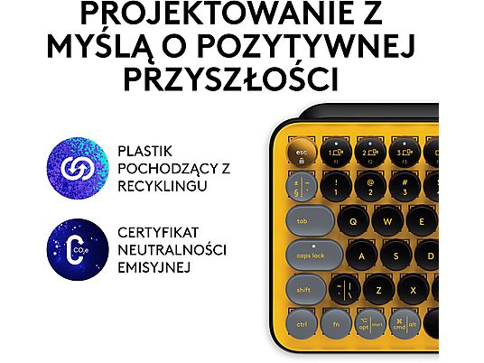 Klawiatura bezprzewodowa LOGITECH Pop Keys Czarno-żółty (Blast) 920-010735