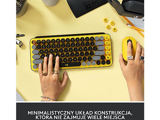 Klawiatura bezprzewodowa LOGITECH Pop Keys Czarno-żółty (Blast) 920-010735