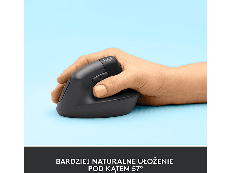 Mysz LOGITECH Lift Grafitowy – zdjęcie 2