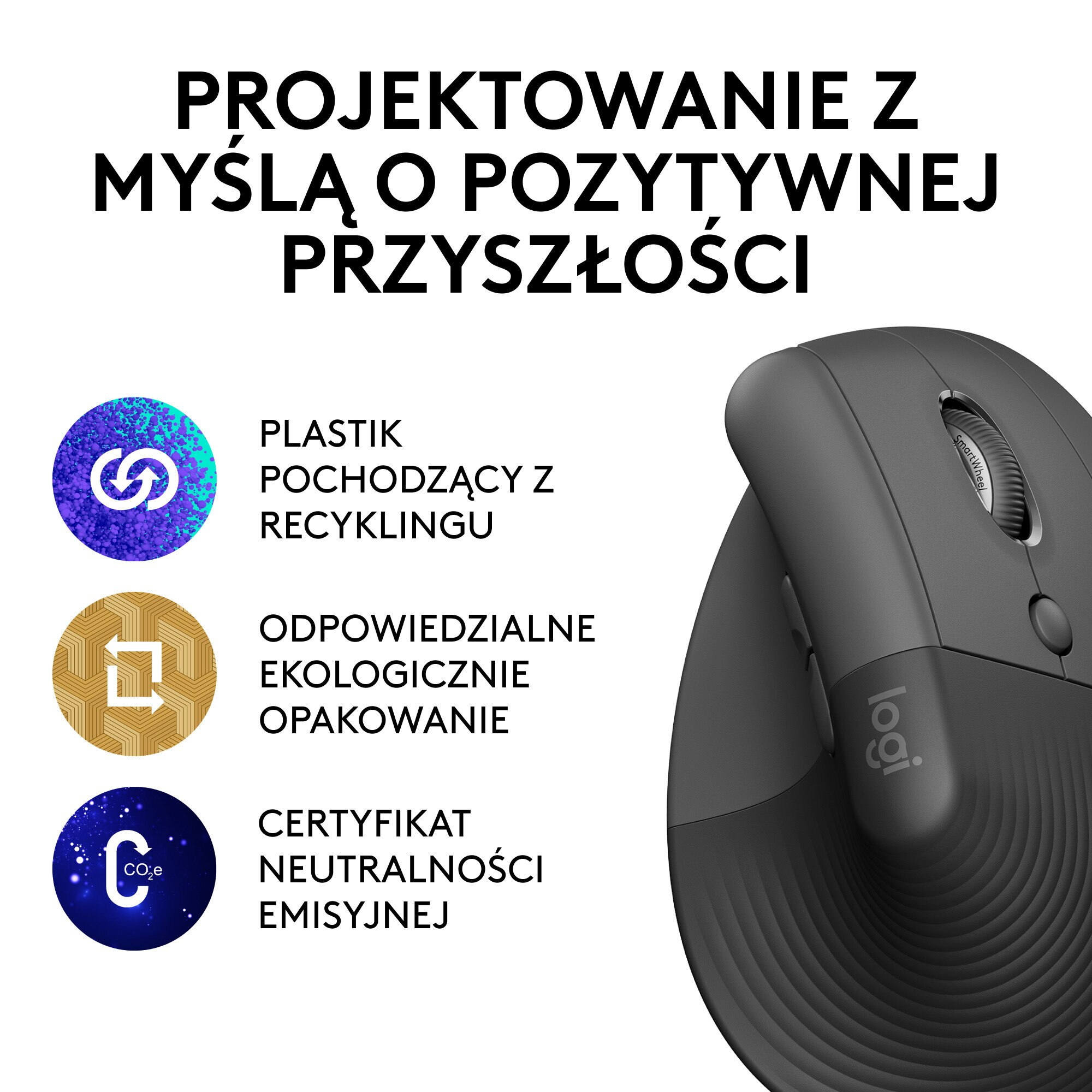 OUTLET - Mysz bezprzewodowa LOGITECH Lift Grafitowy 910-006473
