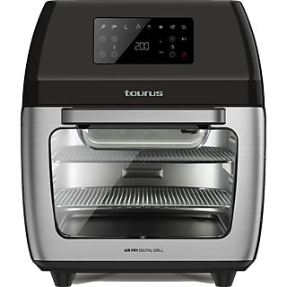 Freidora - Taurus AF1700DX, 1700 W, 12 l, 8 Programas, Puerta transparente, Circulación del aire 360º,  Negro