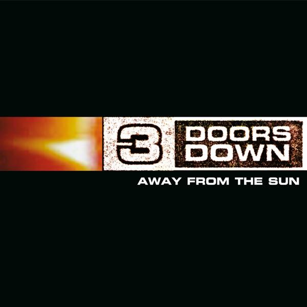 A 3 Doors Down "Away From The Sun" című albumának borítója. A logót és a címet fekete háttéren mutatja. Narancs és sárga színátmenetet tartalmaz.