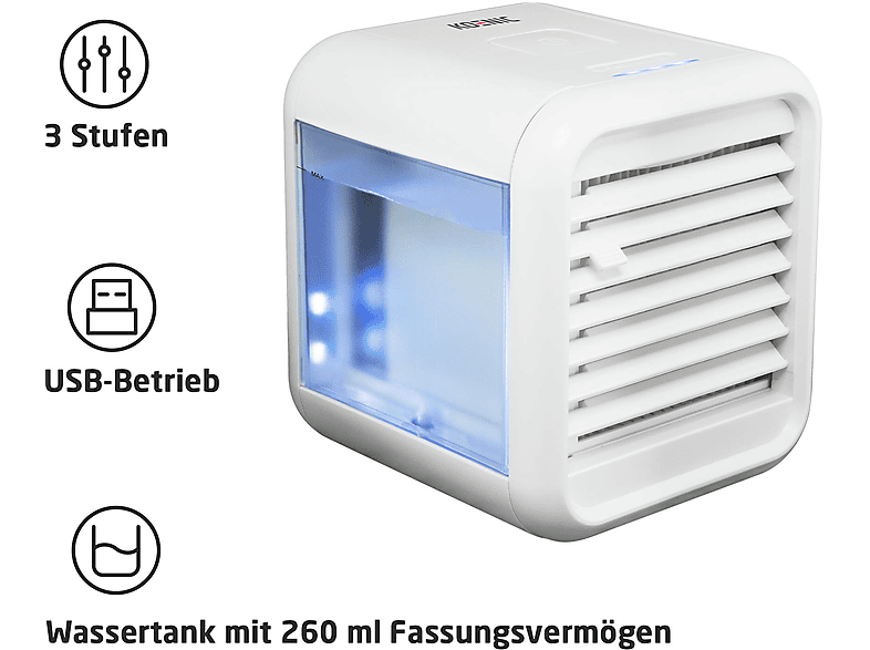 Thumbnail - KOENIC KCC 622 Mini Luftkühler Weiß (6 Watt)
