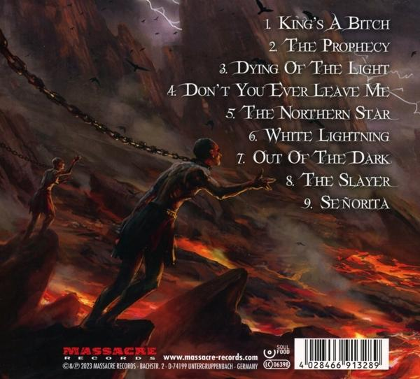 CD-Cover mit Fantasy-Szene, Menschen mit Ketten und Text.