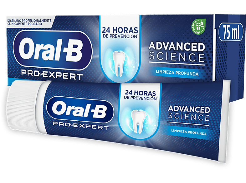 Pasta de dientes - Oral-B Advanced Science, Limpieza Profunda, Dentífrica, Sabor hierbabuena, 75 ml