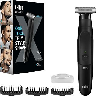 Barbero - Braun Series X XT3100,  Recortadora De Barba, Lámina 4D, SkinGuard, Wet&Dry, 45 min autonomía