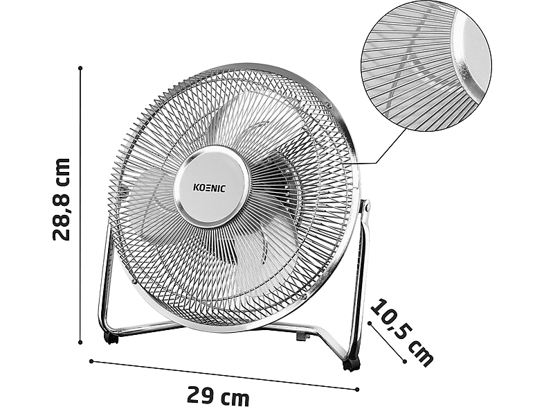 Thumbnail - KOENIC KTF 2221 M Tischventilator Chrom (25 Watt)