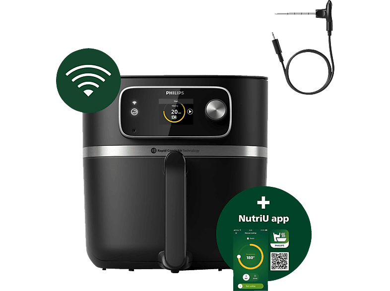 PHILIPS HD9880/90 Combi XXL mit Lebensmittelthermometer 7000 Series 8