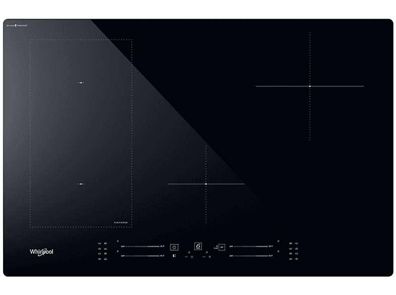 Whirlpool WL S2177 Cpne Piano Cottura, 4 zone di cottura, dimensioni: L 77,3 cm, P 51,3 piano in Vetroceramica, Nero