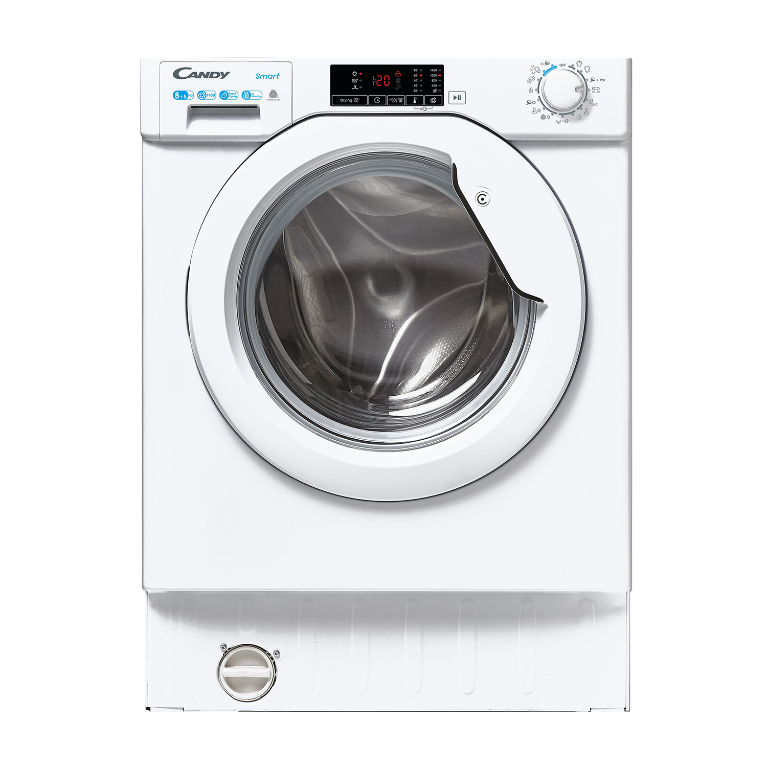 Candy CBD 485D1E/1-S Lavasciuga Incasso, Caricamento frontale, 8 kg, 54,5 cm, Classe D